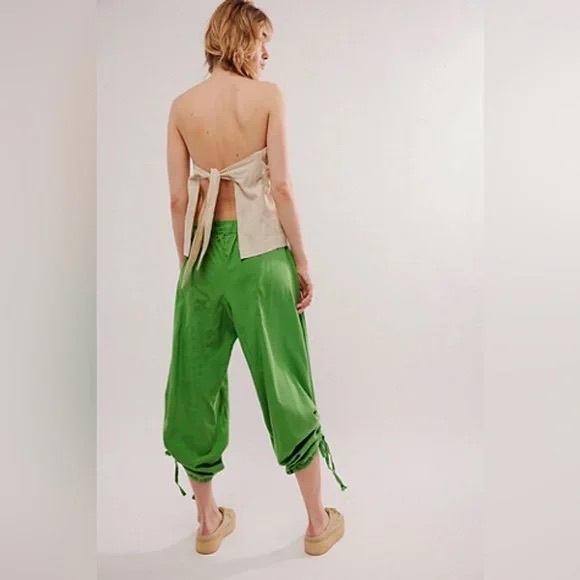 Free People Hadley Poplin Pants | XSmall | Green - Picture 2 of 5